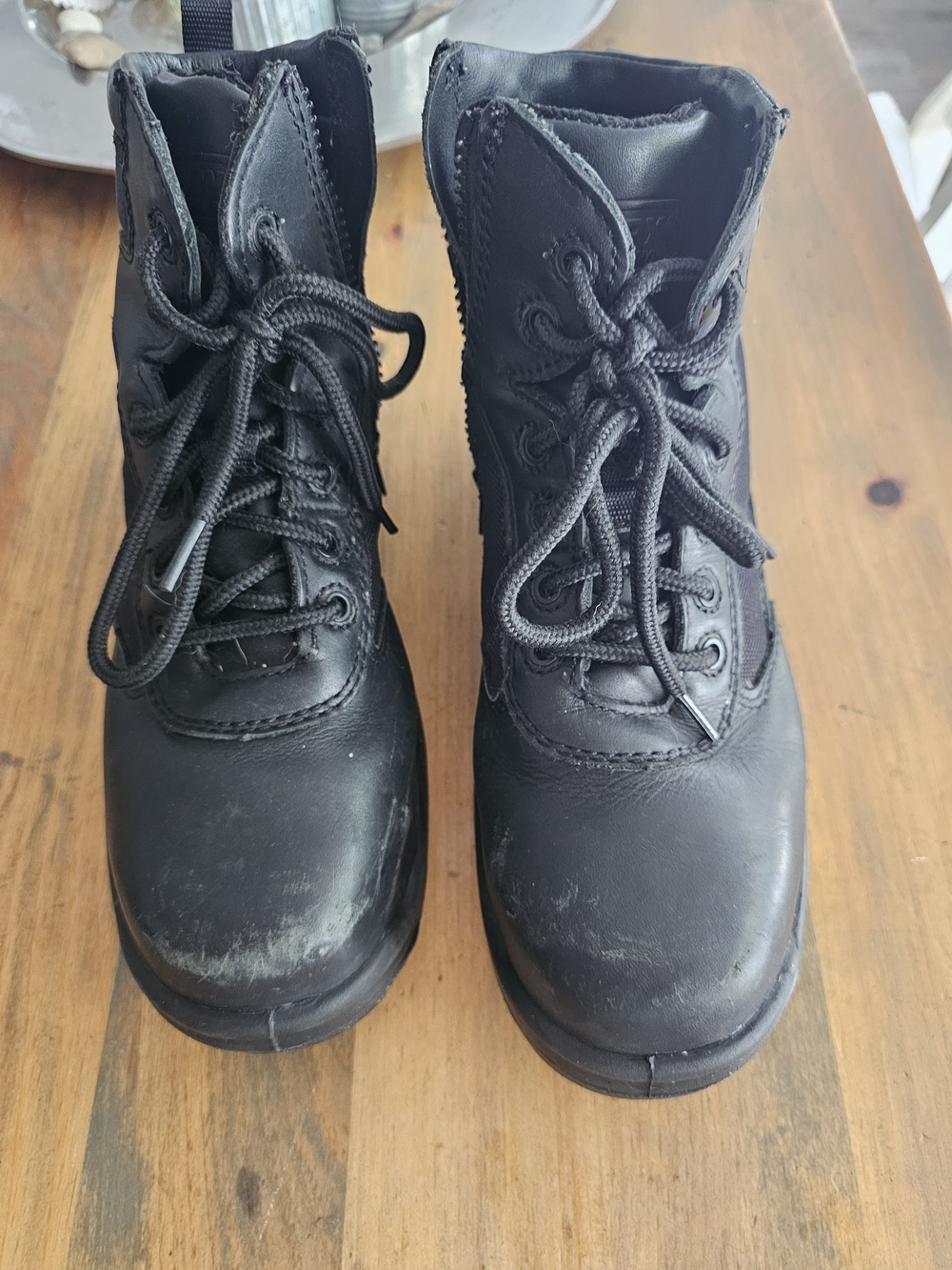 Men's Black Lace-Up Work Boots